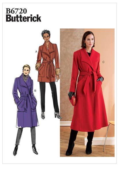 Butterick cut for women's jacket in size XSML-LRG B6720-XY