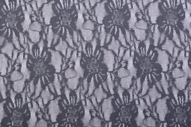 Lace in gray color with flowers 10014/068