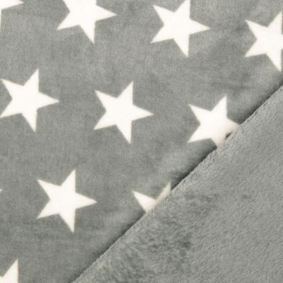 Flannel fleece in gray color with star pattern 200279.7002