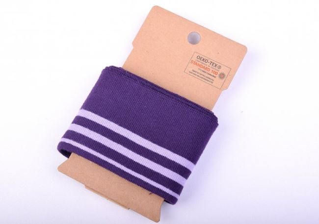 Knit 7x110 cm in purple color with stripes 10498/047