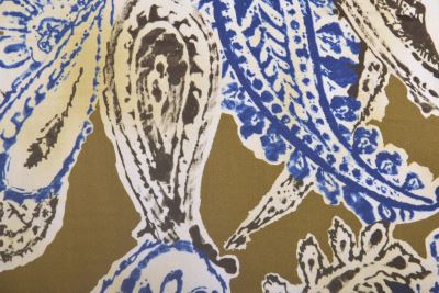 Viscose fabric with shine in khaki color with decorative print MOR4131 (2)