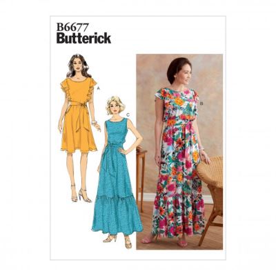 Butterick cut for women&#39;s long dress in size 36-44 B6677-A5