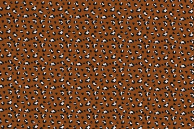 Cotton knit in brown color with animal print 18461/053
