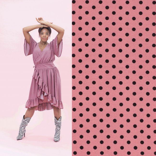 Costume knitwear in pale pink color with polka dots 15167/012