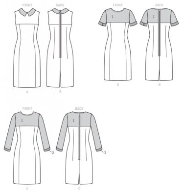 Butterick cut for women's dresses in size 42-48 B6410-E5 (1)