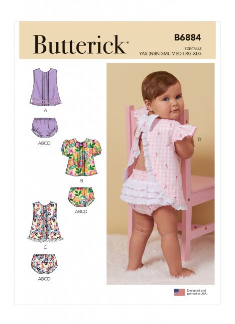 Butterick cut for baby clothes B6884-YA5
