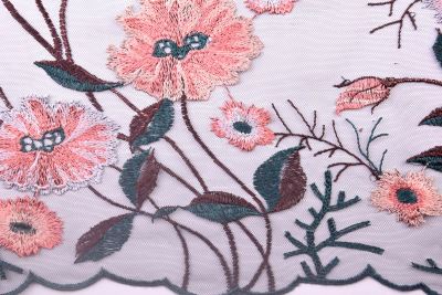 Tulle in black with embroidered flower pattern MOR178 (1)
