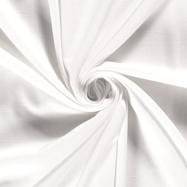 Viscose elastic fabric in white with a linen look 21139/050