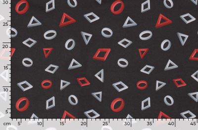 Softshell in black color with digital print of geometric shapes 20431/069 (3)