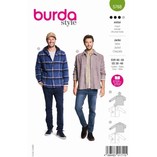 Cut for a men's jacket in size 48-58 5768