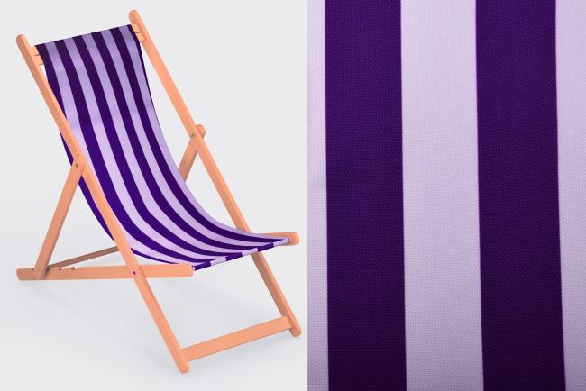 Lounger 44 cm wide with a print of purple stripes LH40