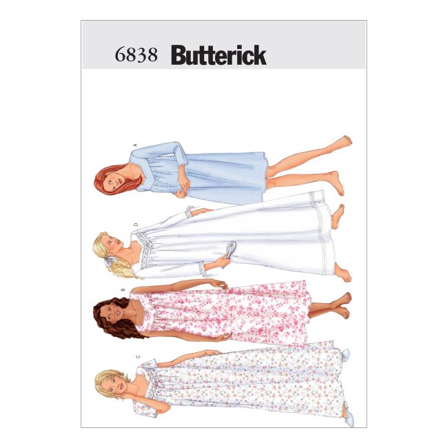 Butterick cut for women's nightgowns in size XS, S, M 6838/XS