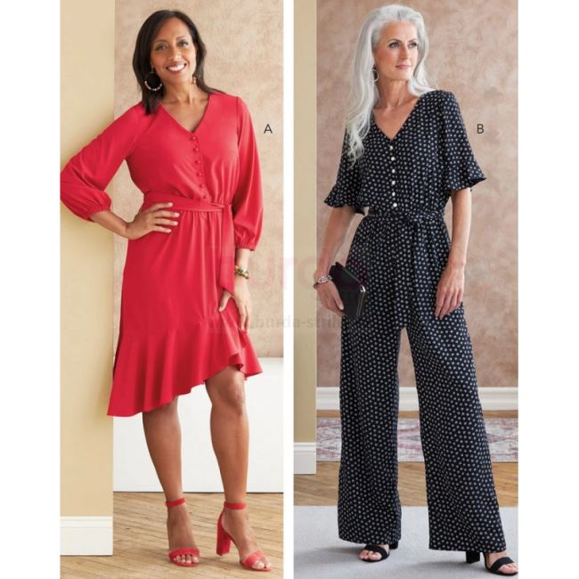 Butterick cut for women's dress and overall in size 42-50 B6779-F5