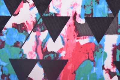 Stretch knit in black with abstract and geometric print TF546 (1)