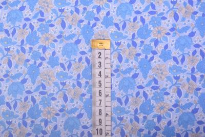 Cotton fabric in blue with a print of small flowers J10 (2)