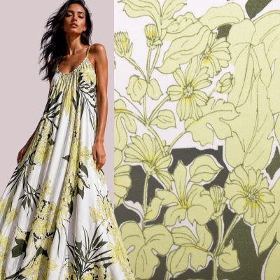 Viscose fabric with shine and floral print MI19873/905
