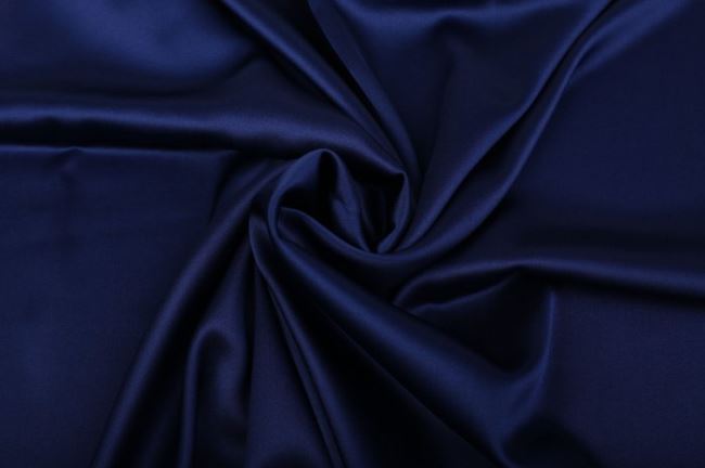 Elastic silk in dark blue color 605692/5026