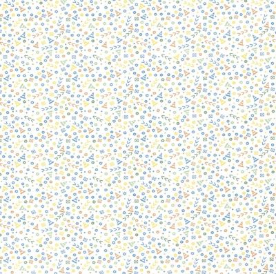 Poplin in white with a small children's print 19740/050 (1)