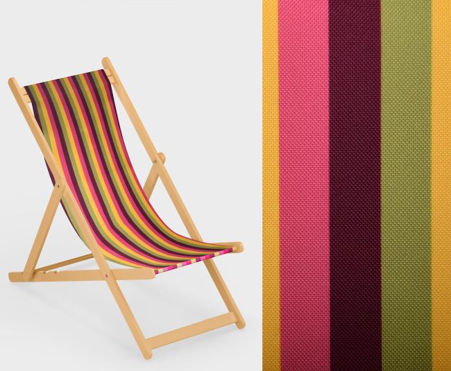 Lounger 44 cm wide with a print of colored stripes LH24