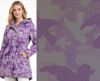 Rust fabric with reflective pattern of birds in purple color 132.691/5024