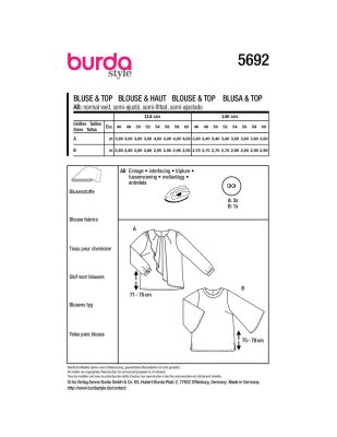 Pattern for a women's loose tunic in size 46-60 5692 (1)