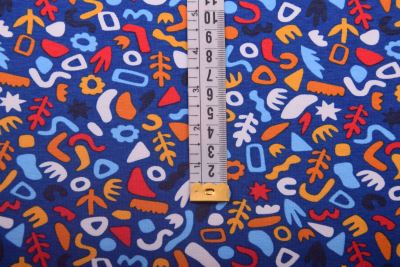 Cotton knitwear in blue with abstract print19609/006 (2)
