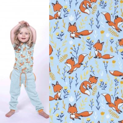 Cotton knitwear in blue color with fox print 14469/003