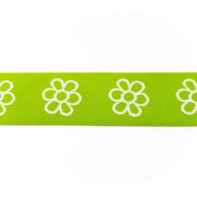 Green decorative rubber with flower motif 42541