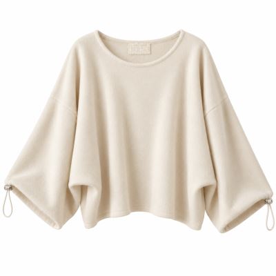 Cream-colored sweater with batwing sleeves ITA-SV05 (3)