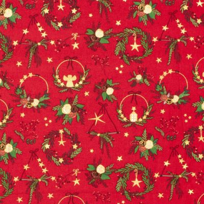 Christmas cotton fabric in red with print 22703/015 Christmas cotton fabric in red with print 22703/015