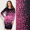 Barbie costume fabric in black with digital flower print MI52084/705/001