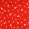 Christmas cotton fabric in red with a thematic gold print 60942/015