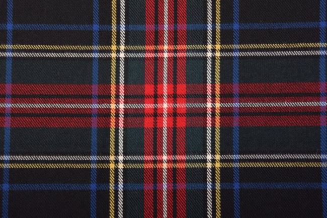 Fabric with woven black check pattern 0680/999