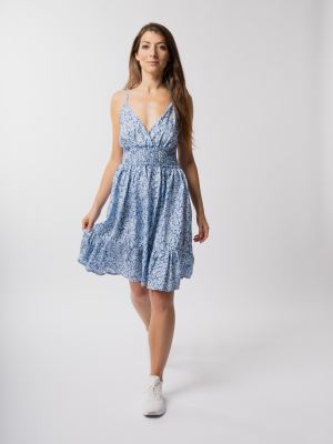 Summer dress on straps with a print of small flowers SAT04