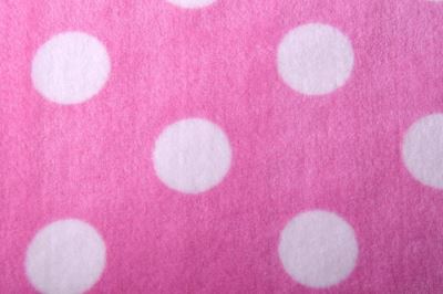 Flannel fleece in pink color with dots 130.575/5018 Flannel fleece in pink color with dots 130.575/5018