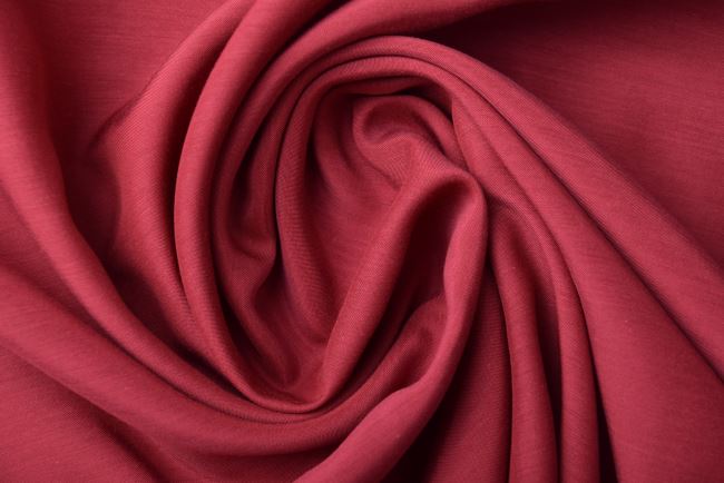 Cotton fabric with viscose admixture in dark red color Q1061