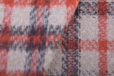 Wool coat fabric with pile and check pattern NS2001