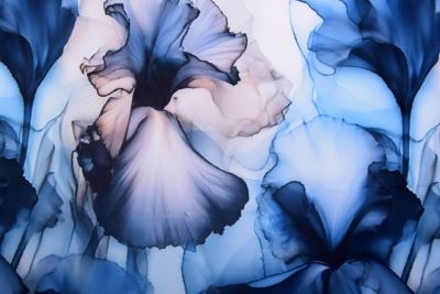 Blue Flower Digital Print Barbie Costume Fabric NLSC3619/K (2)