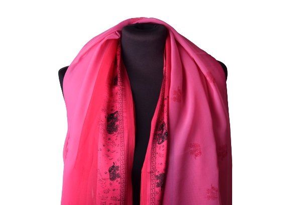 Pink scarf with elephants SA334