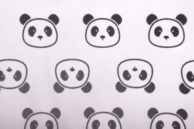 1 m of cream-colored cotton knit with panda print DS-KUP120