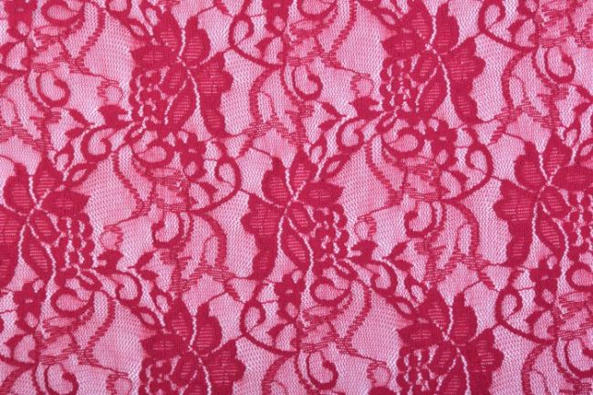 Burgundy lace with flower motif PE154