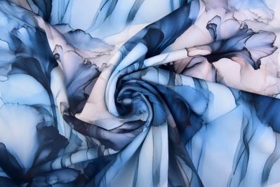Blue Flower Digital Print Barbie Costume Fabric NLSC3619/K (4)