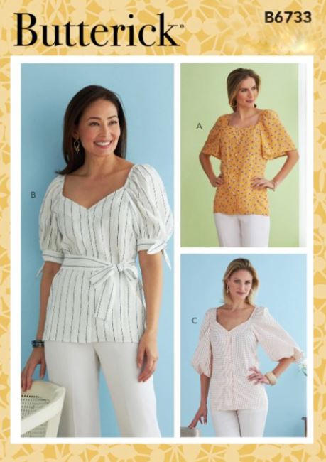 Butterick cut for women's blouse in size 40-48 B6733-E5