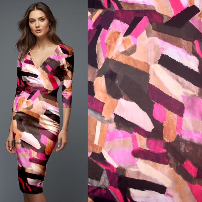 Kimo knitwear with digital abstract print SMT-SC3213E