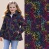 Softshell in black color with digital print of abstract colored wheels 20443/069