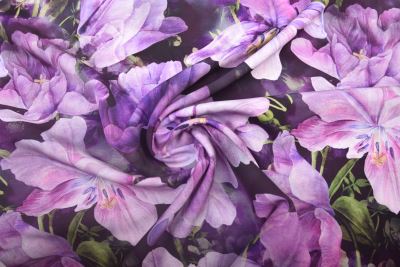 Barbie costume fabric with digital print of purple flowers SMT-SC_H5187A (5)