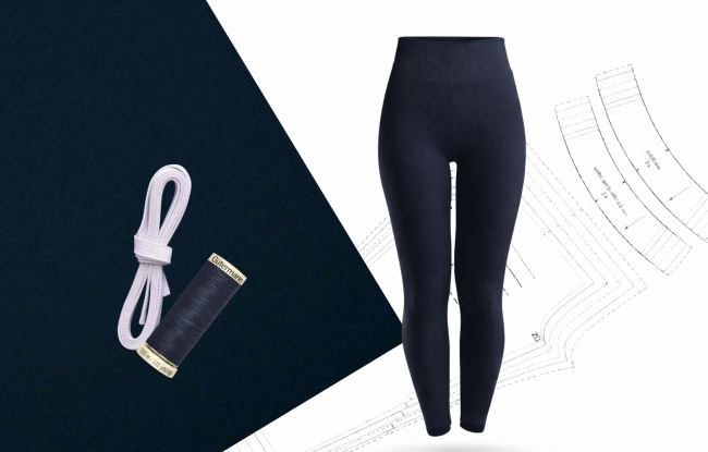Set for sewing sports leggings in dark gray color SET41