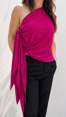 Set for sewing a summer top made of functional knitwear with ties in red color SET69 (1)