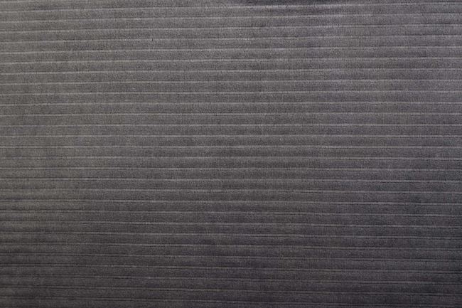 Knitted velvet in dark gray color with ribbing 20286/068