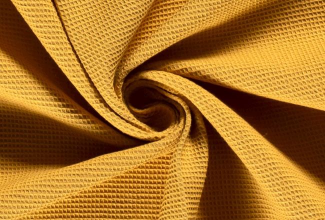 Waffle fabric in yellow color 02904/034
